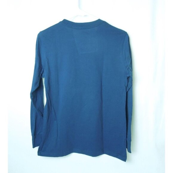 Boys Fortnite Long Sleeve Navy White Blue Graphic Tee Size 14/16 - Picture 4 of 4